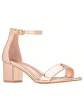 Women Buckle Decor Chunky Heeled Sandals Elegant Summer Ankle Strap Sandals Chunky Heeled Ankle Strap Sandals Low Heeled Sandal