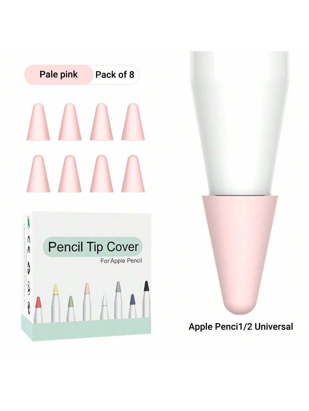 8pcs Compatible With Apple Pencil Tip Silicone Case Replacement Tips Case Compatible With Apple Pencil 1st 2nd Nib Protector Cover Stylus Pen Tip
