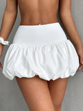 Women's Solid Color Short Blossom Skirt