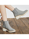 Ruiee Women's Ankle Boots, Comfortable Chunky Heel Chelsea Style Boot With Side Zipper- Casual & Stylish.AR23007