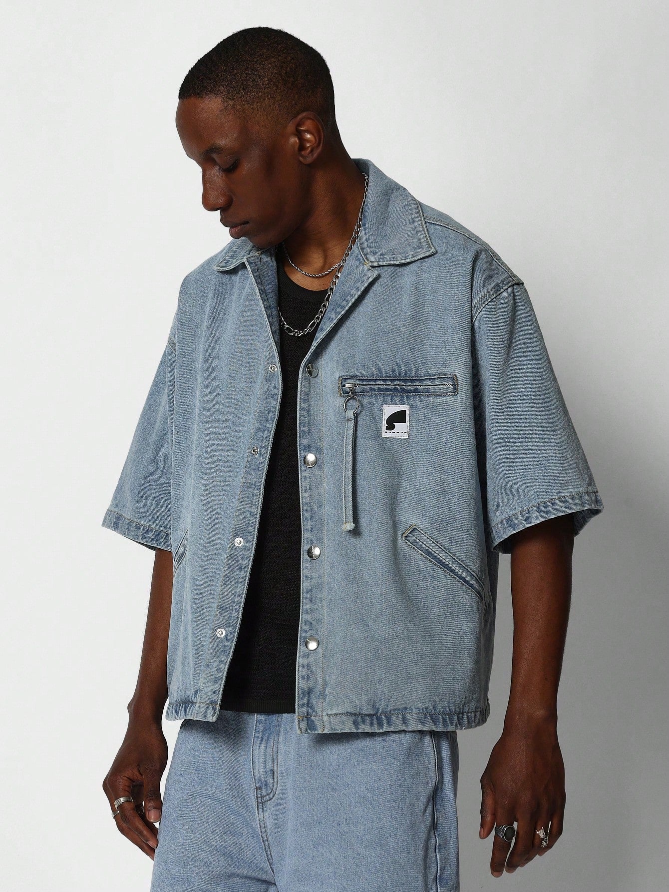 Boxy Fit Denim Shirt College Ready