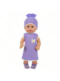 14-16 Inch (Approximately 43 Cm) Doll Clothing Accessories, Purple Butterfly Chest Flower Dress