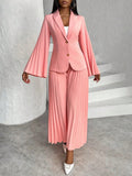 Ladies' Fashion Solid Color Long Sleeve Long Pants Suit