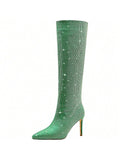 Women's Shiny High Heel Pointed Boots
