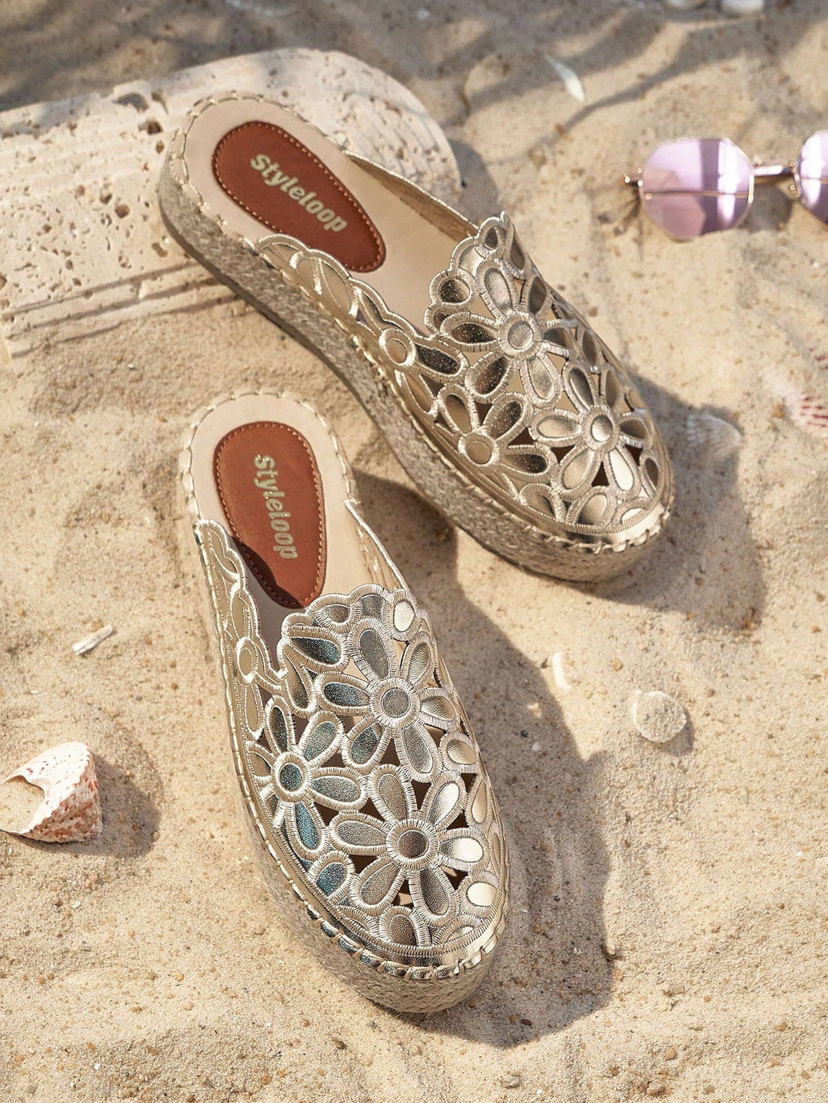 Styleloop Beige Casual Vintage Embroidered Platform Espadrilles With Thick Bottom And Woven Rope Shoe Lace  Boho Feels Vintage Cottagecore Frenchy Shoes Halloween