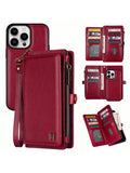 Phone Case With Wristband, Wallet Style With Card Slot, Zipper Money & Bill Holder, Soft PU Leather Double Flip Cover Magnetic Phone Case With Long Neck Strap, Compatible With IPhone/Samsung