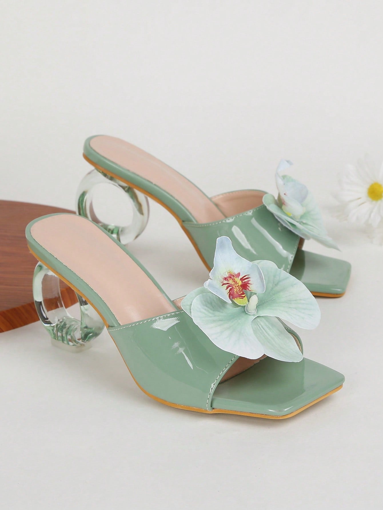 Women's Fashionable High Heel Mules Sandals, Square Toe Sandals, Perfect For Any Occasion