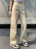Ladies' Straight Leg Casual Jeans With Pockets