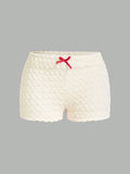 Sweetina Women's Low-Rise Shorts With Bow Decoration