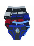 Tween Boy Pack Of 6 Cotton Graphic Print Contrast Piping Briefs