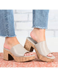Womens Slip On Platform Open Toe Sandals