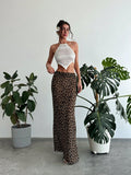 Spring/Summer Leopard Print Sheer Skirt For Sexy Women's Beach Music Festival Party