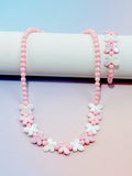 2pcs Girls' Lovely Butterfly Charm Beaded Bracelet & Necklace Set, Suitable For Festival Party Birthday Gift