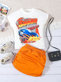 Young Girl Summer Trendy Sporty Casual Two-Piece Set
