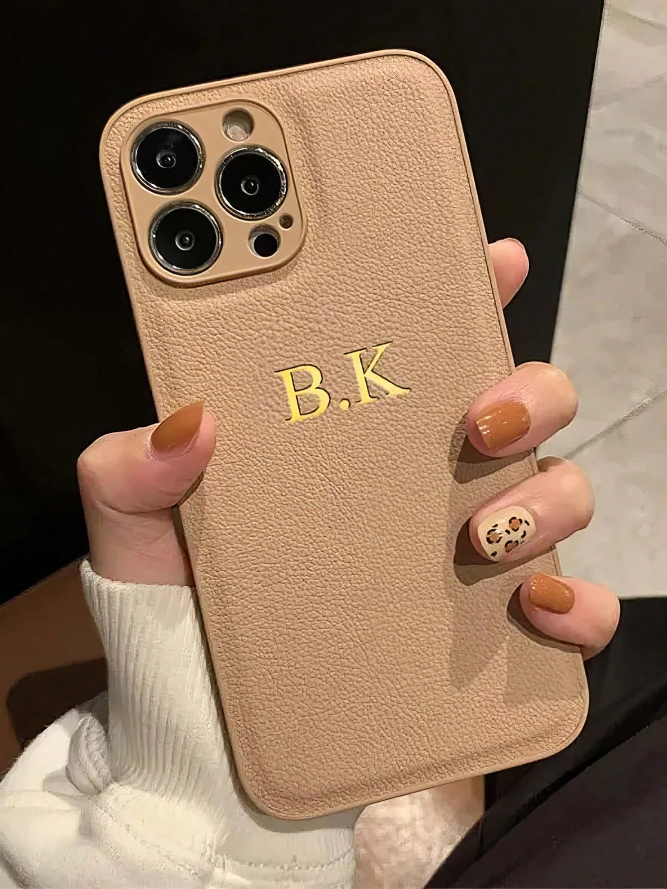 Pink Customized Phone Case Compatible With Iphone 15 14 13 12 11 Pro Max 15 14 Plus Back Cover INS Luxury Korea Leather Shckproof Case Personalized Initials Name 3D DIY Engraved Gold Letters Hot Stamping Technology Leather Case Festival Gifts For Friends