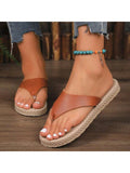 2024 Summer New Flat Thick-Soled Student Plus-Size Slip-On Casual Beach Sandals With Soft Sole For Women