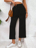 Women Solid Color Casual Straight-Leg Pants For Spring And Summer