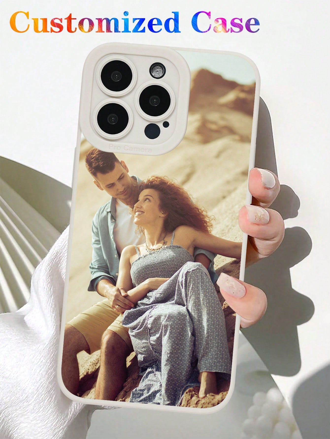 Customized Black Full Wrap Fashionable Personalized Couple Sweet Hand-Holding Life Wedding Travel Commemorative Photo Phone Case For IPhone 11/12/13/14/15 Pro Max