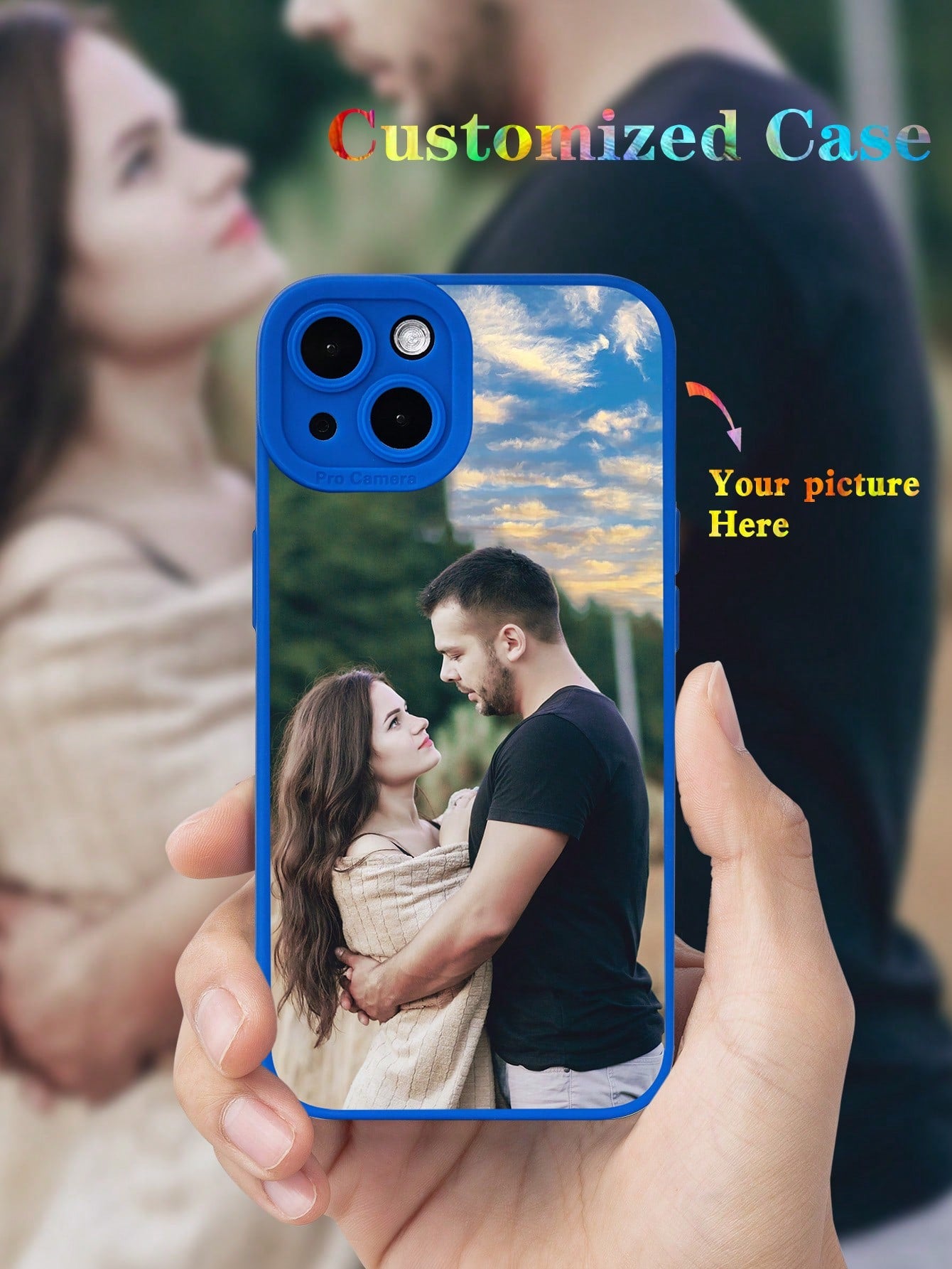 Customized Black Full Wrap Fashionable Personalized Couple Sweet Hand-Holding Life Wedding Travel Commemorative Photo Phone Case For IPhone 11/12/13/14/15 Pro Max
