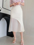 Women's Fashionable Solid Color Waist-Cinching Mermaid Elegant Skirt