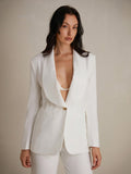 Classic Notched Collar Work Blazer, Perfect For Daily Outfits