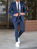 Men's Color-Block Detail Suit Set With Long Coat And Pants