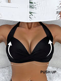 Swim Summer Beach Twist Front Push Up Bikini Top