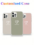 Custom Name/Initial Letter Phone Case, Multi-Color Protective TPU Transparent Soft Shell, Full-Wrapped Anti-Drop, Suitable For IPhone 11/13/14/15 Pro Max
