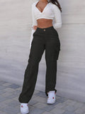 Women's Solid Color Simple Daily Multi-Pocket Workwear Pants