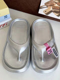 Korean Best-Selling Twatoe Style Thick-Soled Slipper Sandals For Women, Open Toe Slingback Slip-Ons With Breathable Mesh, Summer