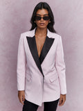 MISSGUIDED Tailored Contrast Collar And Buttons Blazer With Pocket Detail