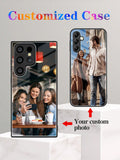 Customized Tempered Glass Phone Case, Suitable For Samsung A52/A14/13/S23 Ultra And IPhone 15 Pro Max, Perfect For Pet Lovers, Couples, Best Friends, Weddings, Parents And Holidays, Non-Slip And Fashionable With High Definition Photos, Unique Style In Bla