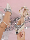 Women's Elegant High Heel Shoes With Bow Decoration