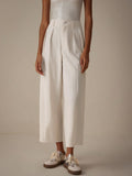 Elegant Minimalist OL Style Loose Fit Dress Pants