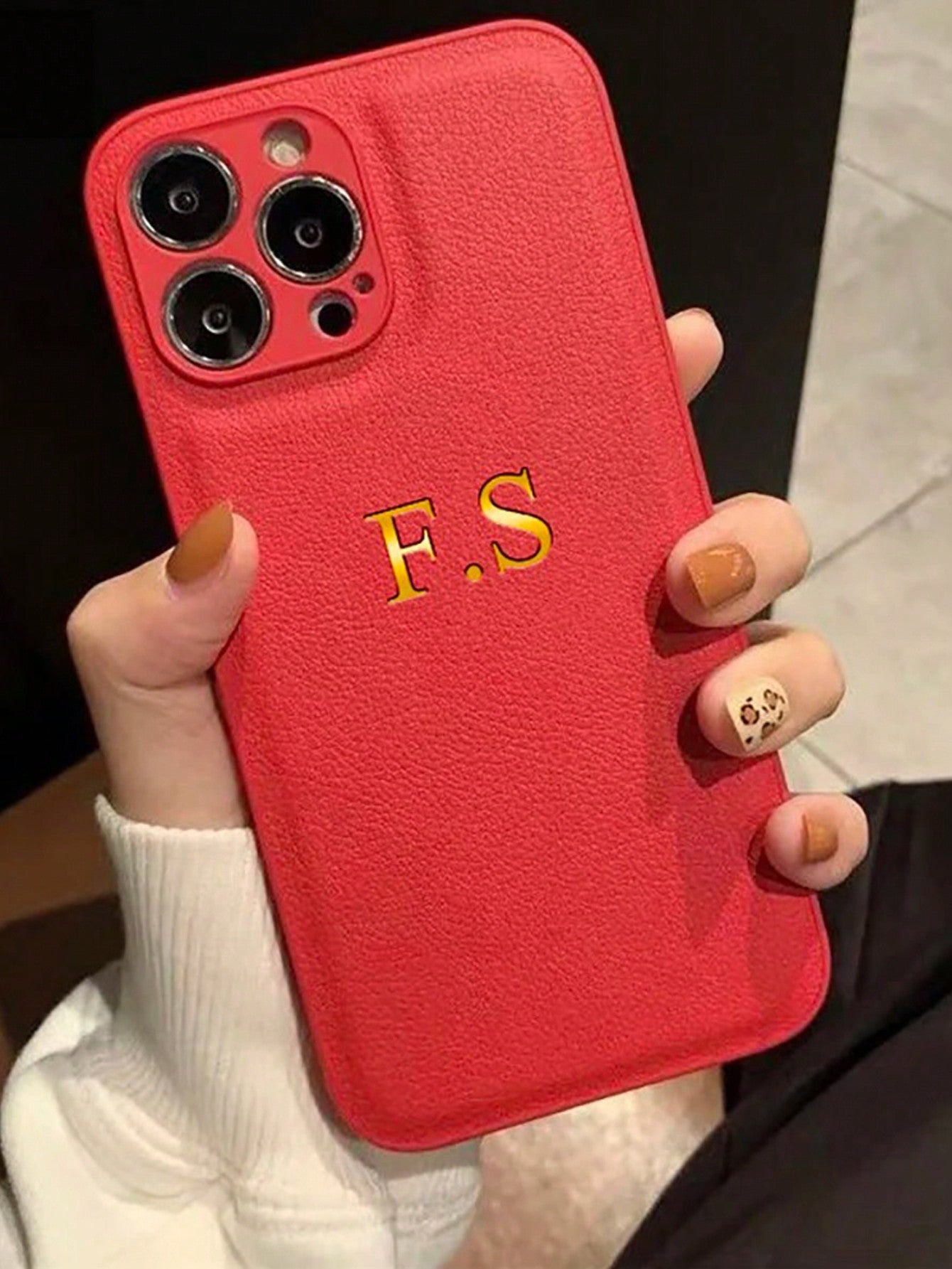 Pink Customized Phone Case Compatible With Iphone 15 14 13 12 11 Pro Max 15 14 Plus Back Cover INS Luxury Korea Leather Shckproof Case Personalized Initials Name 3D DIY Engraved Gold Letters Hot Stamping Technology Leather Case Festival Gifts For Friends