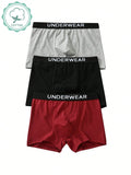 Tween Boy Letter Jacquard Elastic Band Casual Boxer Briefs