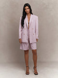 MISSGUIDED Buttoned Long Sleeves Jacket And Bermuda Pants Co-Ord Set