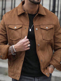 Men's Plus Size Spring And Autumn Casual Solid Color Jacket