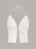 Solid Tie Back Halter SummerTop