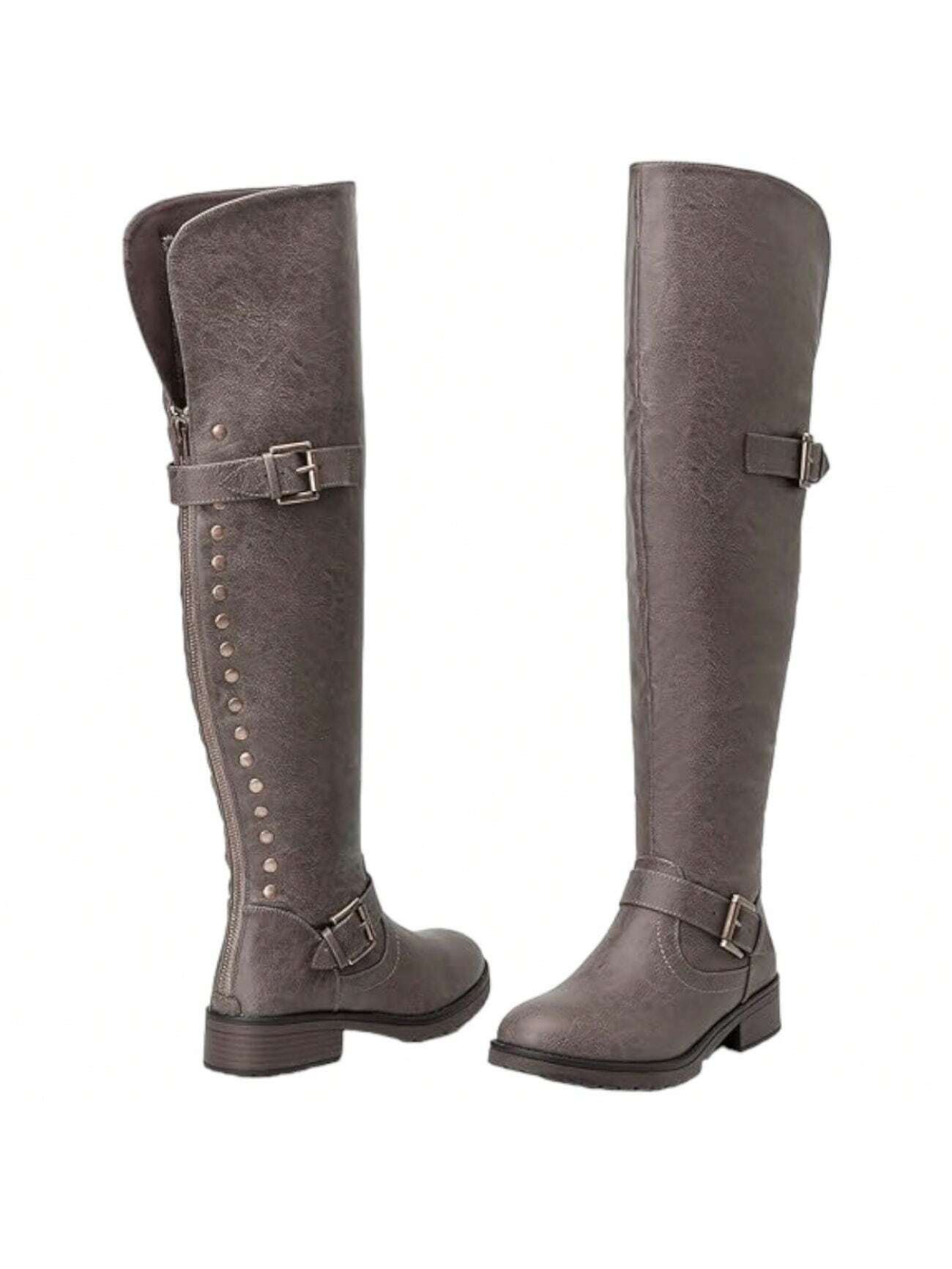 Women's Low Heel Honeycomb Pattern Lace-Up Boots