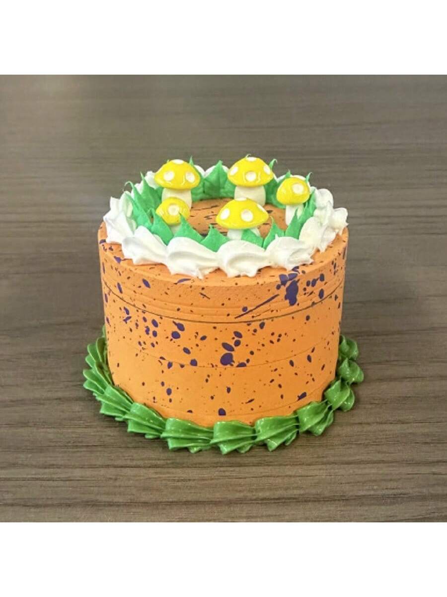 Metal Grinder, 2.5"/63mm Colorful Cake Pattern Four-Layers Metal Spice Grinder, Made Of Sturdy Zinc Alloy, Portable And Easier To Use(1 PC)