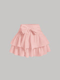 Multi-Layer Cake Skirt With Bowknot Tie Straps, Summer Concert Women Outfit