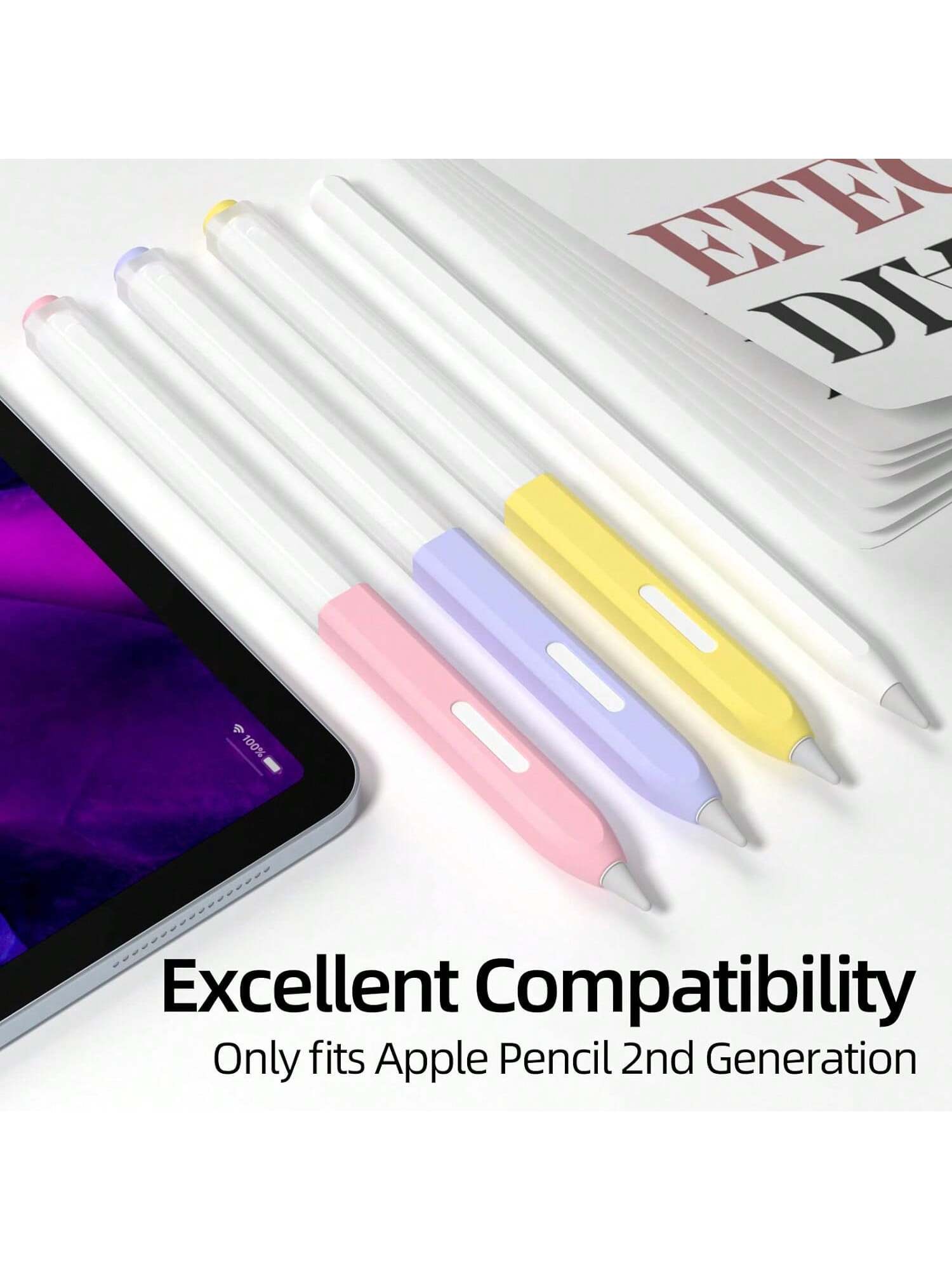 Compatible With Apple Pencil 2 Case Cover Universal Colorful Protective Case For Ipad Pencil Case Non-Slip Protection Silicone Sleeve