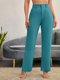 Solid High Waist Suit Pants For Dailywear