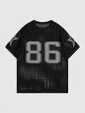 Street Life Men's Digital Pattern Street-Style Jacquard Knitted Sweater With Hollow-Out Design