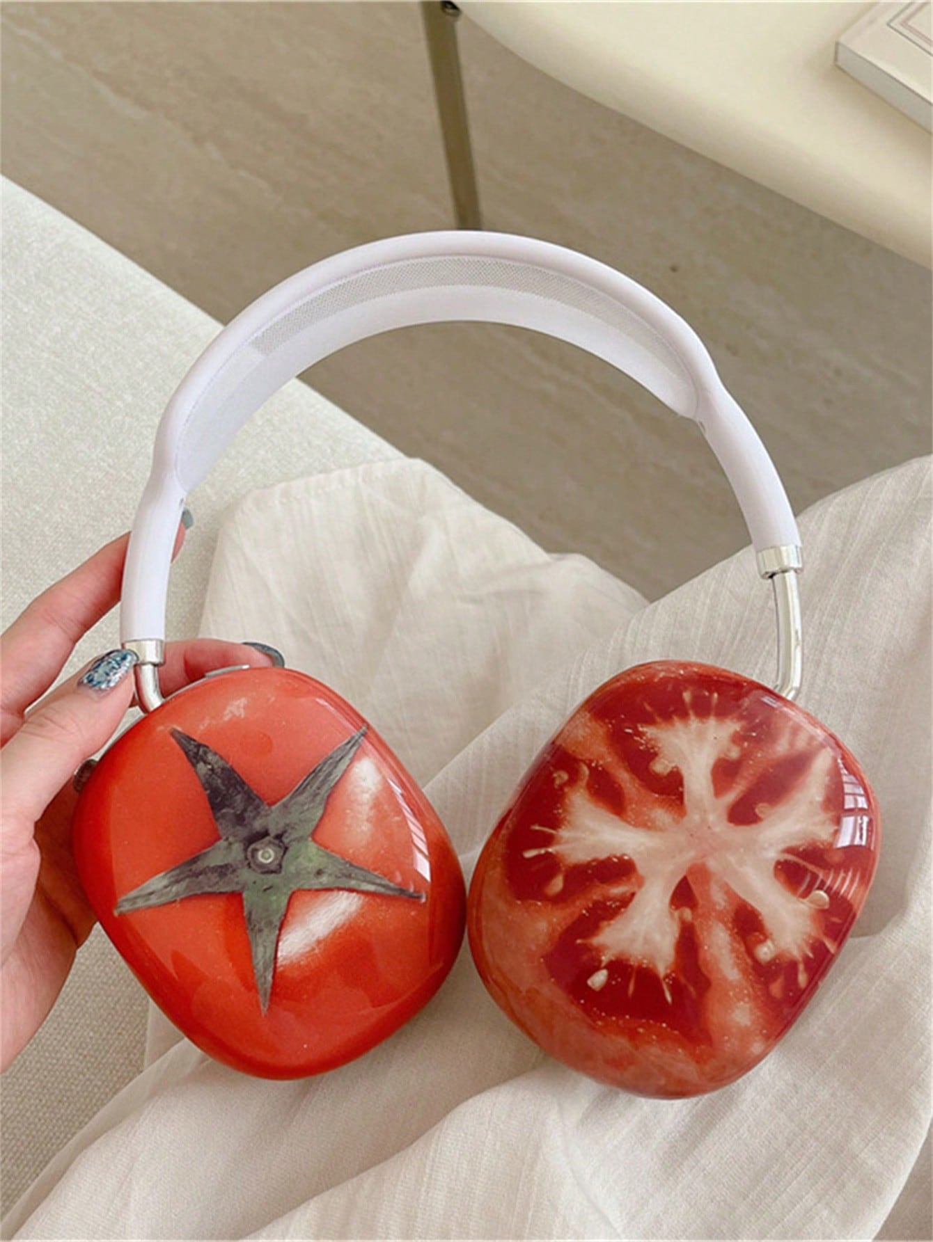 Compatible With Airpods Max Earphone Case  Summer Cute Fruit Watermelon Tomato Silicon Protective Cover Compatible With Apple Airpods Max Headphone Case