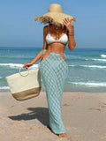 Swim Vcay Hollow Out Tie Side Cover Up Skirt