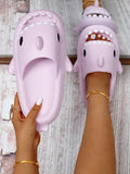 Shark Fun Shaped Flip Flops Open Toe Thick-Soled Couples Slipper, Soft & Non-Slip Beach Sandals