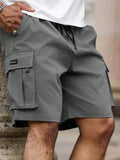 Men's Plus Size Letter Patterned Drawstring Waist Loose Fit Men's Summer Clothes Shorts