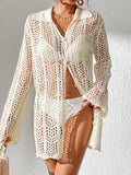 Swim Lushore Hollow Out Button Front Kimono